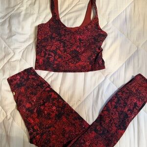 Lululemon Women's Red Patterned Intimate Set